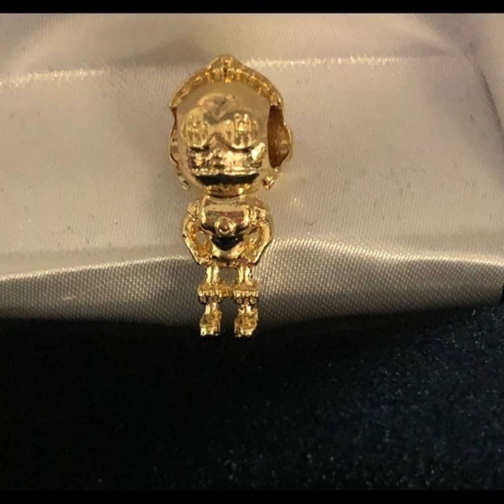 C3PO Star Wars charm gold Disney droid 925 stamped see pics PRICED FIRM